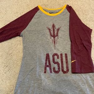 Gray 3/4 sleeve Nike Arizona State shirt